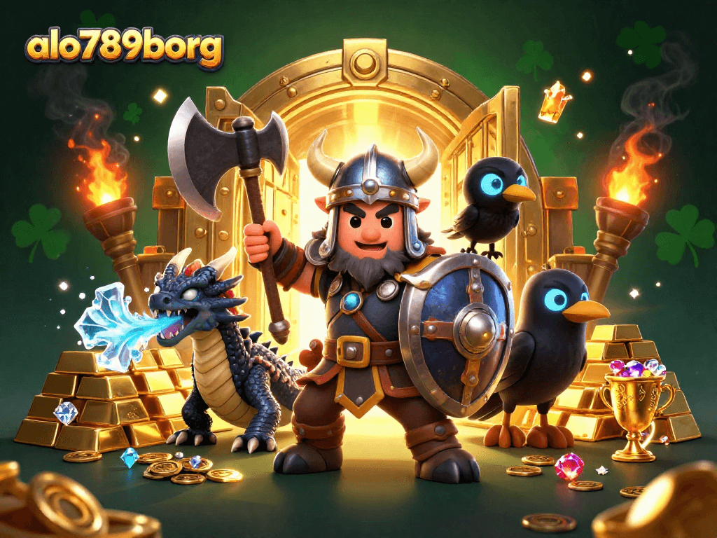 Experience the thrill of winning with alo789borg's vibrant 3D fantasy casino scene.