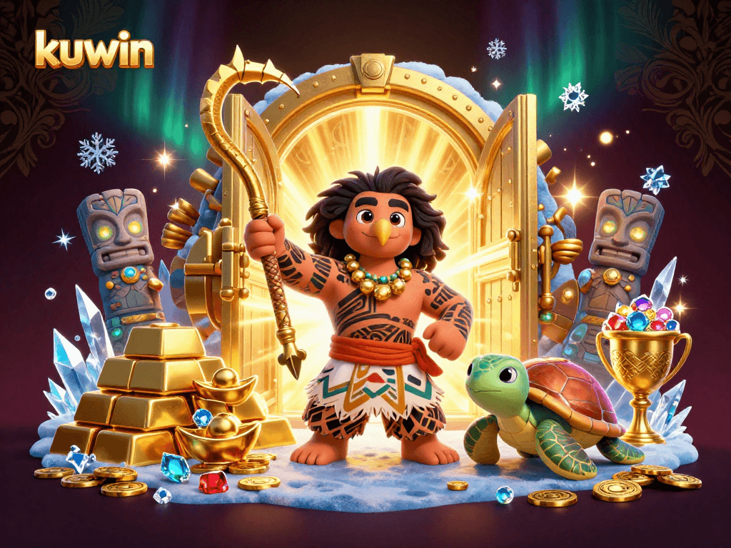 Kuwin gambling scene featuring a demigod hawk and excited elements symbolizing winning