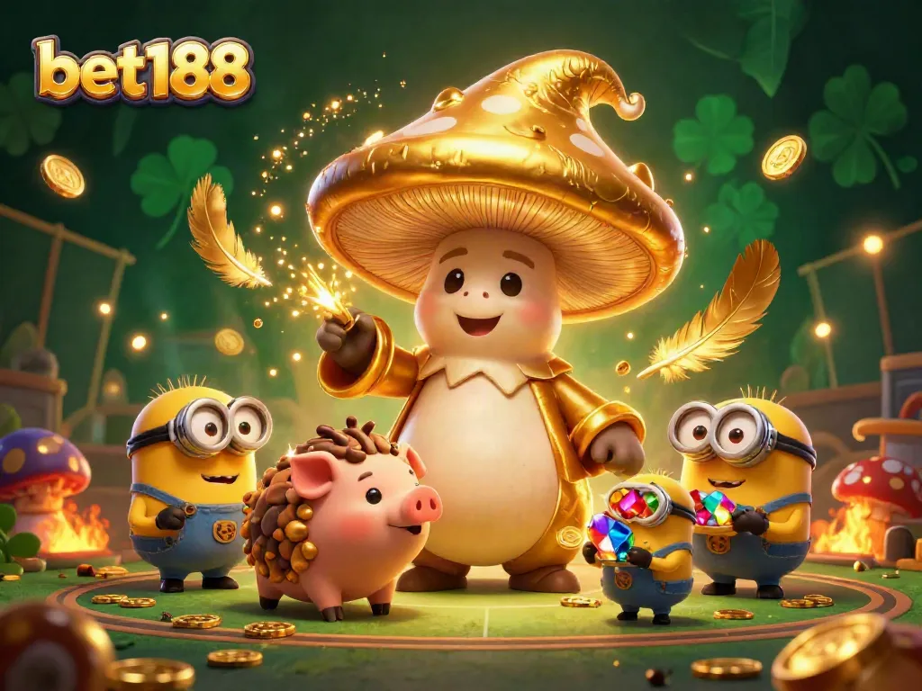Experience golden adventures in sports betting with bet188, featuring magical characters and treasure.