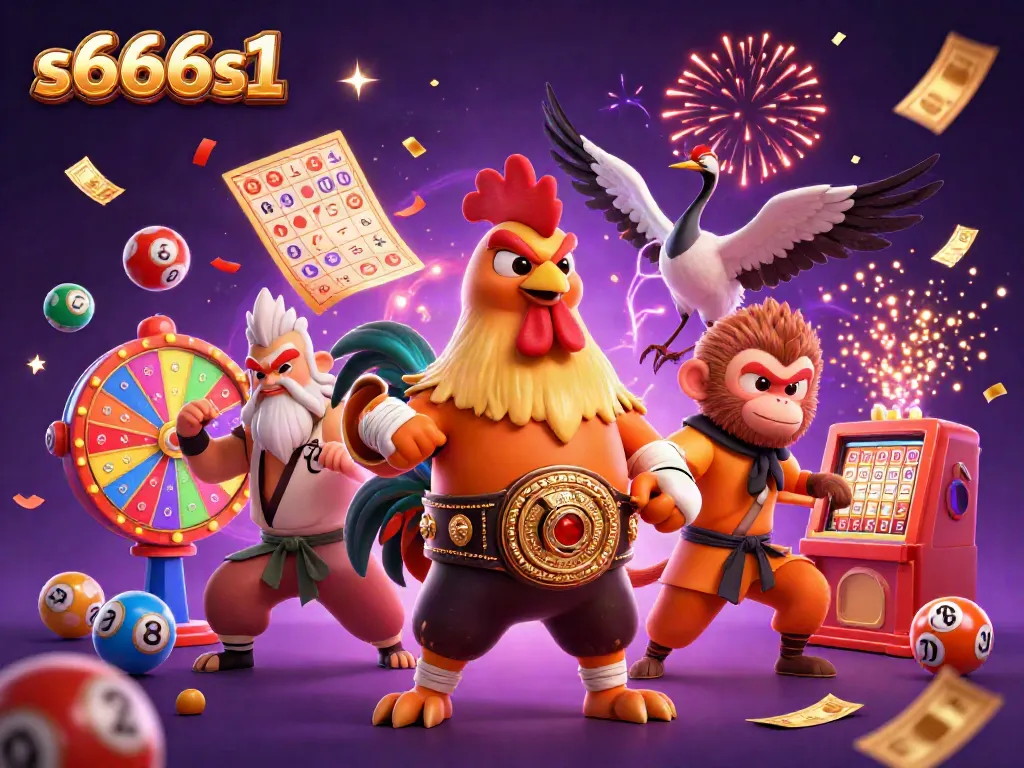 Experience thrilling action with s666s1 featuring animated casino characters amidst vibrant gaming elements.