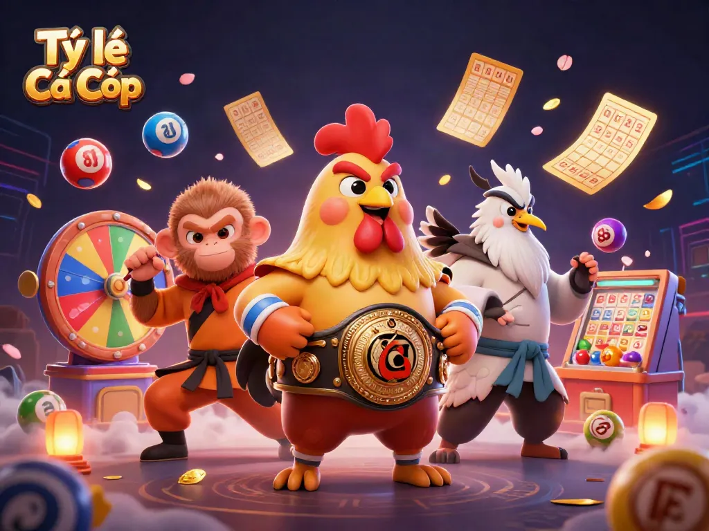 Engage in exciting betting experiences with Tỷ Lệ Cá Cược showcased by dynamic characters and elements.