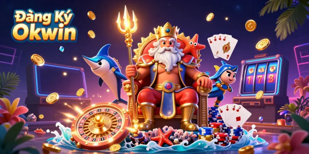 Engage with Đăng Ký Okwin - Join the thrilling ocean-themed casino adventure with Neptune and friends!
