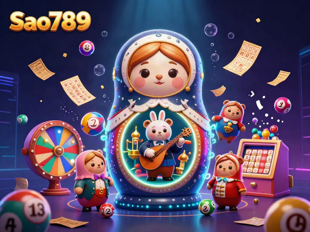 Engage with thrilling Sa789 gaming adventures featuring colorful lottery balls and animated characters.