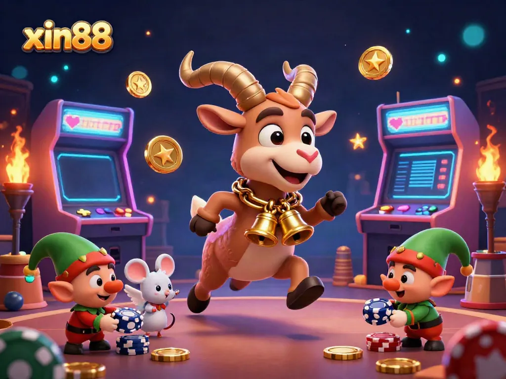 Players enjoy thrilling games at the xin88 casino, featuring whimsical characters and unique gaming elements.