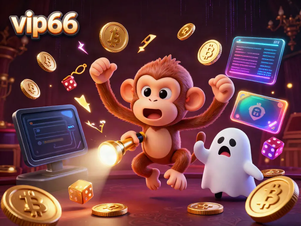 Experience the excitement of vip66 as a poltergeist monkey juggles gold in a vivid casino