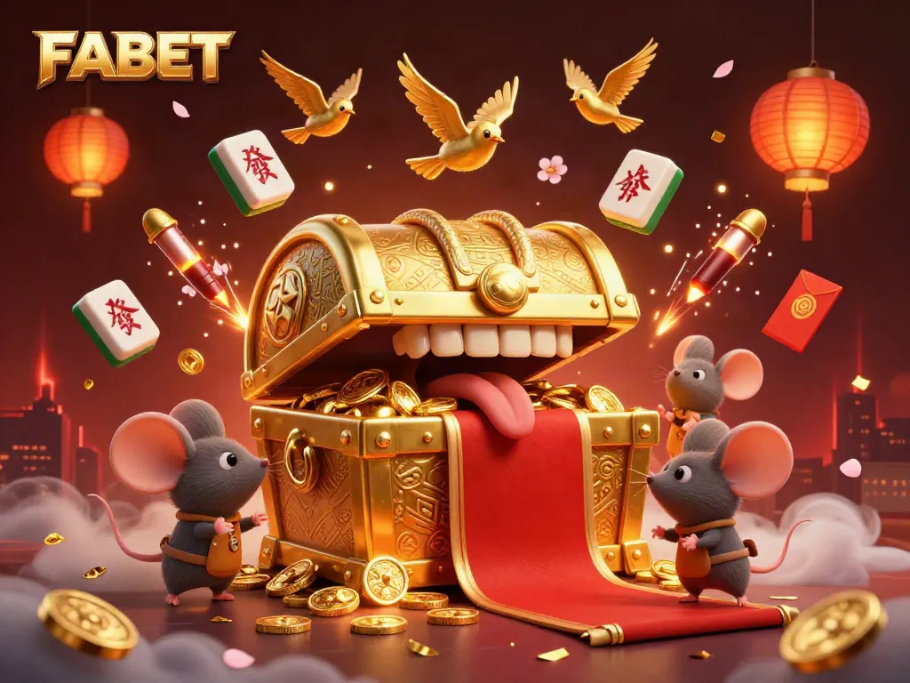 FABET showcases adventurer mice lured by a treasure chest, embodying the excitement of online gaming.