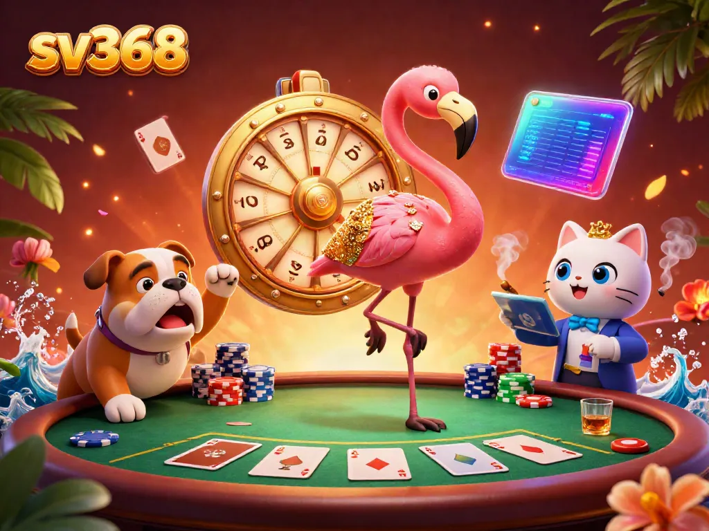 Experience the thrill of sv368 casino games with lively characters and colorful poker elements.