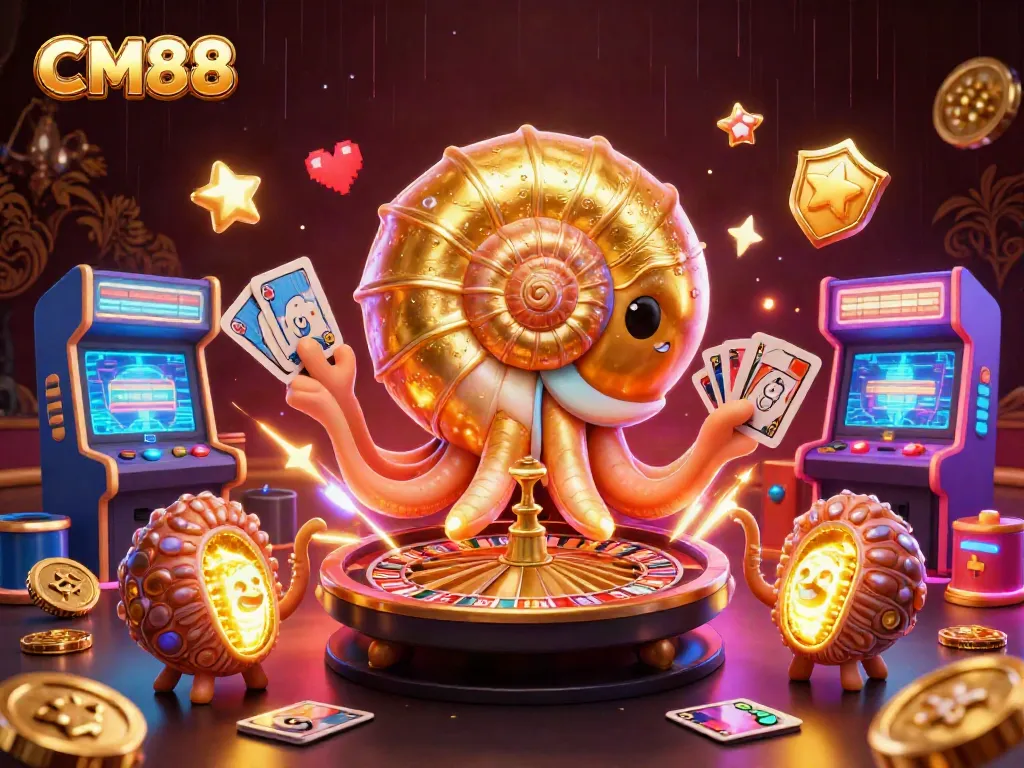 Engage with CM88's thrilling casino experience featuring dynamic game elements and vibrant characters.
