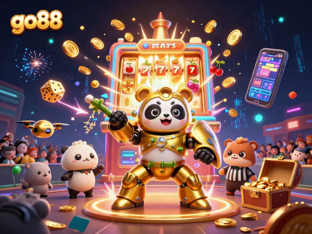 Experience an electrifying go88 casino atmosphere with golden panda pilot and dynamic gaming elements.