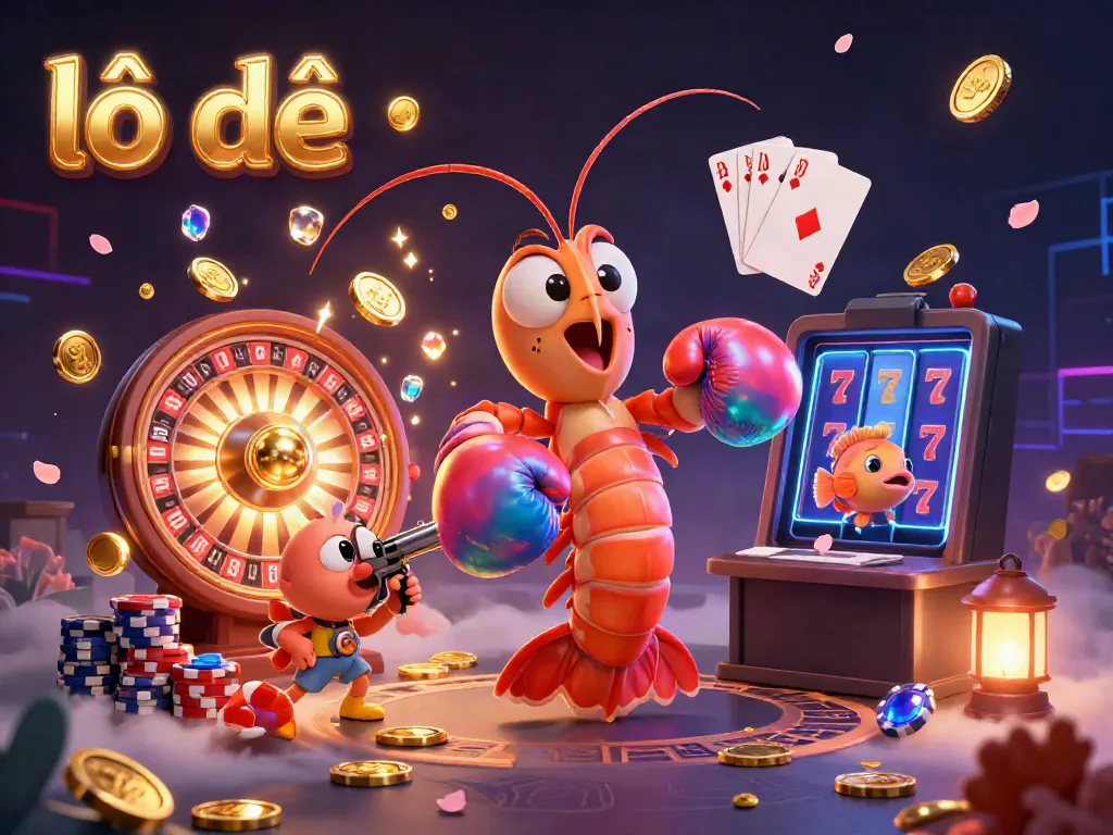 Engage with lô đề action featuring vibrant sea creatures and dynamic illustrations in a casino-themed scene.